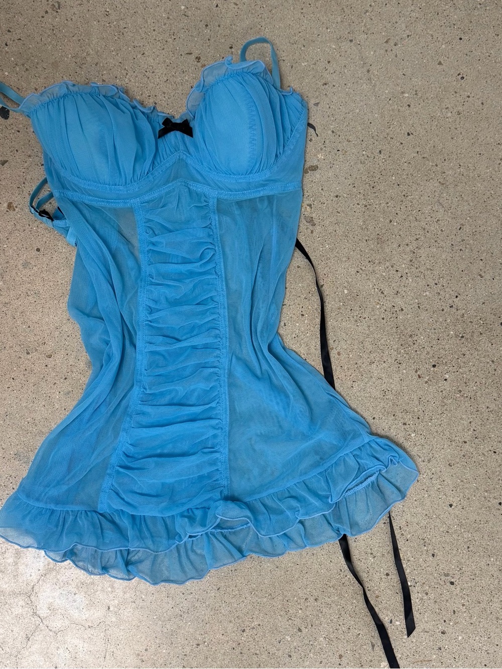 frederick’s of hollywood babydoll lingerie mesh gown dress